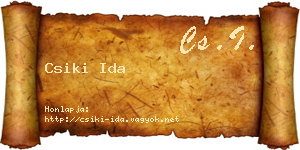 Csiki Ida névjegykártya